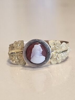 Antique Georgian Yellow & Rose Gold Hardstone Cameo Ring Size 9.5